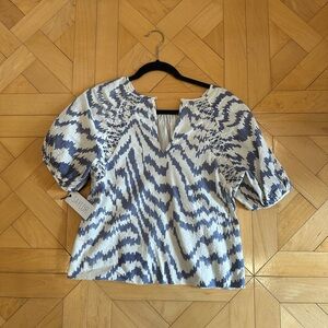 Saylor Mei Top navy/cream - Size Small